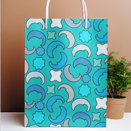 Bolsa De Regalo Mediana Patrón de nubes de la luna azul