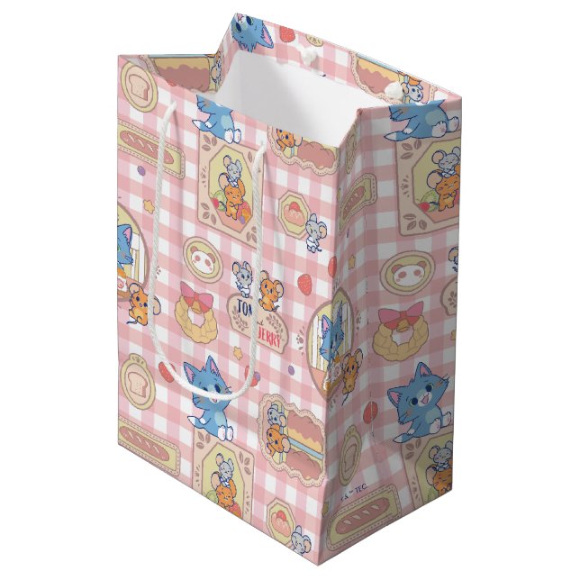 Bolsa De Regalo Mediana Patrón de panadería de Tom y Jerry de anime (Angulo Anverso)