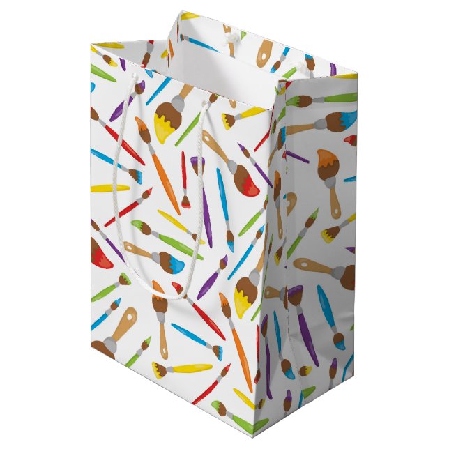 Bolsa De Regalo Mediana Patrón de pequeños artistas (Angulo Anverso)