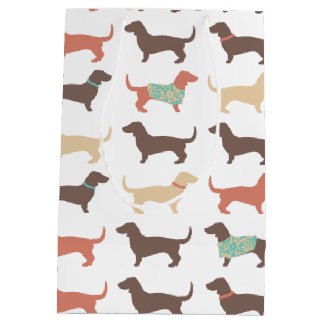 Bolsa De Regalo Mediana Patrón de perro Dachshund