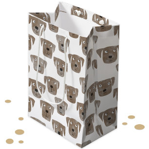 Bolsa De Regalo Mediana Patrón de perro recuperador de chocolate lindo