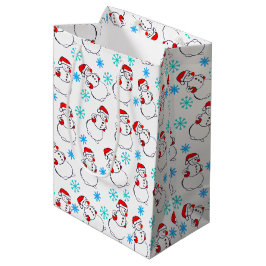 Bolsa De Regalo Mediana Patrón de Personalizado de Snowmen