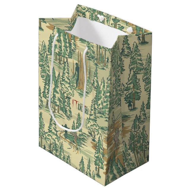 Bolsa De Regalo Mediana Patrón de pesca forestal de TI (Angulo Anverso)