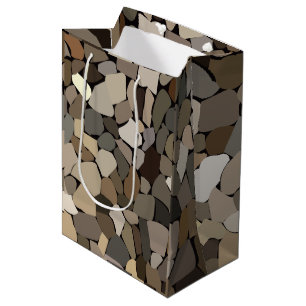 Bolsa De Regalo Mediana Patrón de piedras de pared coloridas