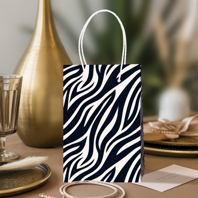 Bolsa De Regalo Mediana Patrón de piel de cebra negrita ID1151 blanco y ne (Subido por el creador)