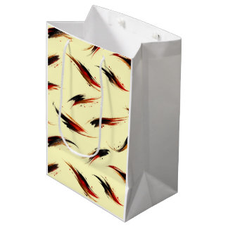 Bolsa De Regalo Mediana Patrón de pinceladas abstractas y ardientes