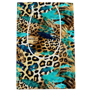Bolsa De Regalo Mediana Patrón de pinturas de pieles de animales de safari