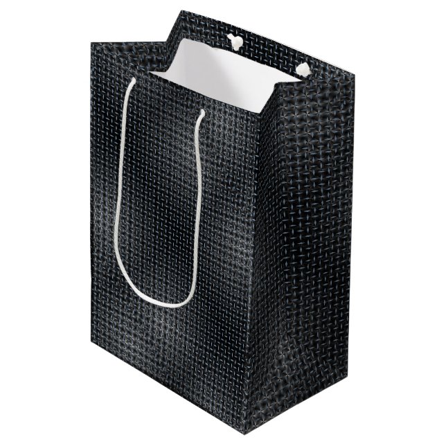 Bolsa De Regalo Mediana Patrón de placa metalizado 02 (Angulo Anverso)