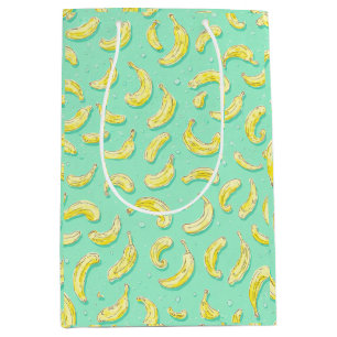 Bolsa De Regalo Mediana Patrón de plátano mentolado Delicia del amante de 