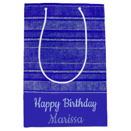 Bolsa De Regalo Mediana Patrón de rayas púrpura con problemas de bonito