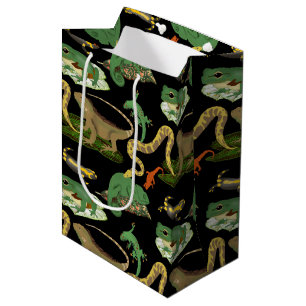 Bolsa De Regalo Mediana Patrón de Reptiles, Lizards y Anfibios