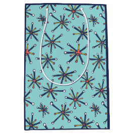 Bolsa De Regalo Mediana Patrón de resumen retro moderno de la Molécula quí