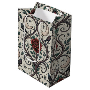 Bolsa De Regalo Mediana Patrón de rosa gótica oscura (1)