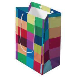 Bolsa De Regalo Mediana Patrón de tablero de ajedrez colorido