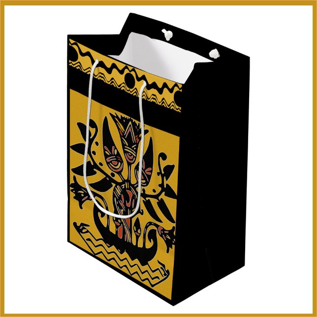 Bolsa De Regalo Mediana Patrón de tatuaje étnico tribal (Subido por el creador)