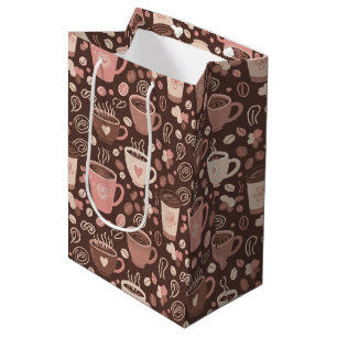 Bolsa De Regalo Mediana Patrón de taza de café acogedor (2)