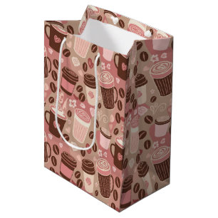 Bolsa De Regalo Mediana Patrón de taza de café acogedor (5)