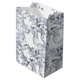 Bolsa De Regalo Mediana Patrón de terciopelo de lazo de la Marina de Navid