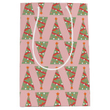 Patrón de vacaciones de árbol de Navidad rojo rosa