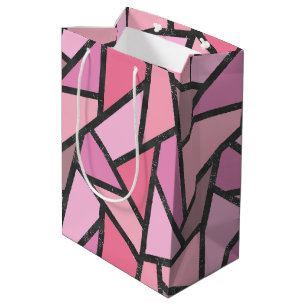 Bolsa De Regalo Mediana Patrón de vidrio manchado de coral