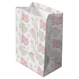 Bolsa De Regalo Mediana Patrón de zapatos de conejito rosa lindo