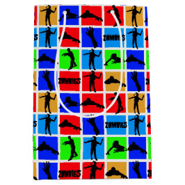 Bolsa De Regalo Mediana Patrón de zombis coloridos