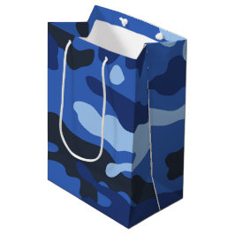 Bolsa De Regalo Mediana Patrón del Ejército Camuflaje Azul Camo