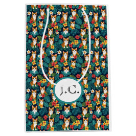 Bolsa De Regalo Mediana Patrón del estilo de las camisas hawaianas de gato