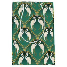 Bolsa De Regalo Mediana Patrón elegante Art Deco Crane