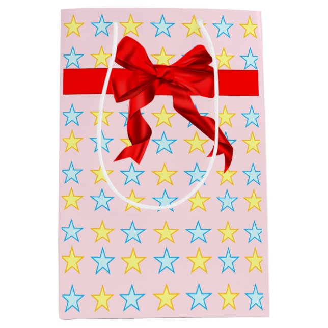 Bolsa De Regalo Mediana Patrón elegante de estrellas (Anverso)
