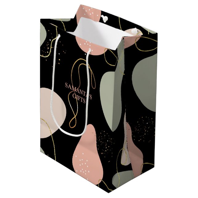 Bolsa De Regalo Mediana Patrón estético de formas orgánicas geométricas de (Angulo Anverso)