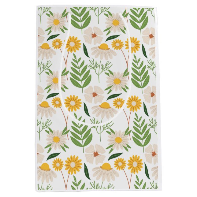 Bolsa De Regalo Mediana Patrón floral (Anverso)