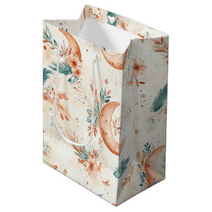 Bolsa De Regalo Mediana Patrón floral celestial (4)