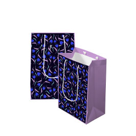 Bolsa De Regalo Mediana Patrón Floral de Primavera Lila