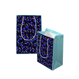 Bolsa De Regalo Mediana Patrón Floral de Primavera Turquesa