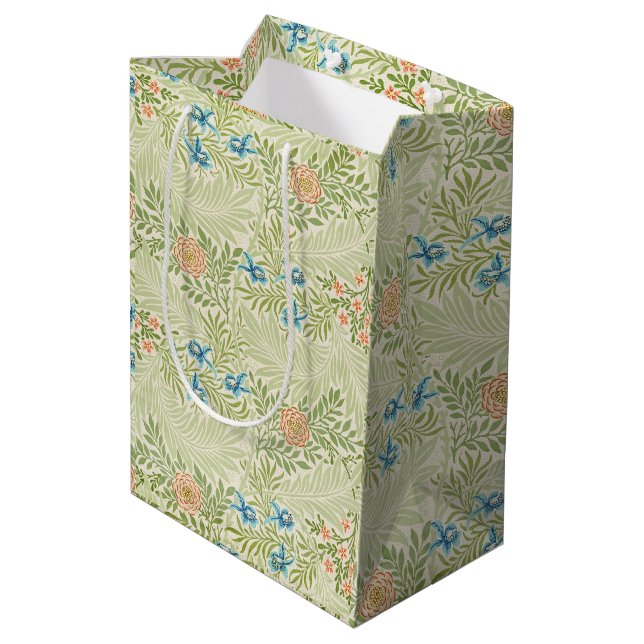 Bolsa De Regalo Mediana Patrón floral William Morris Larkspur (Angulo reverso)