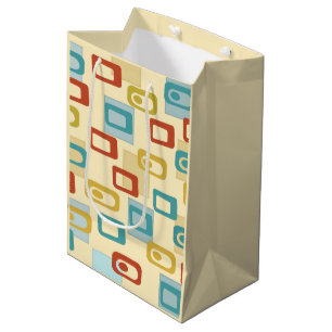 Bolsa De Regalo Mediana Patrón Geo Pod Moderno Y Alegre De Mediados Del Si