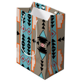Bolsa De Regalo Mediana Patrón geométrico azteca mexicano