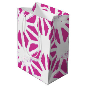 Bolsa De Regalo Mediana Patrón geométrico de fucsia