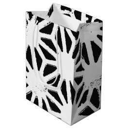 Bolsa De Regalo Mediana Patrón geométrico en blanco y negro