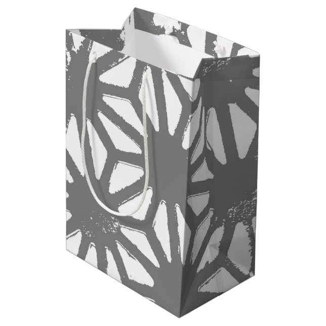 Bolsa De Regalo Mediana Patrón geométrico gris (Angulo reverso)