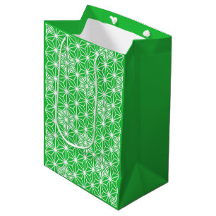 Bolsa De Regalo Mediana Patrón japonés Asanoha - verde jade
