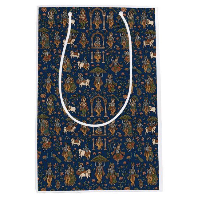 Bolsa De Regalo Mediana Patrón Krishna (Anverso)