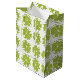 Bolsa De Regalo Mediana Patrón Lime Fruit Green Lime