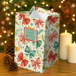 Bolsa De Regalo Mediana Patrón Navideño Caprichoso