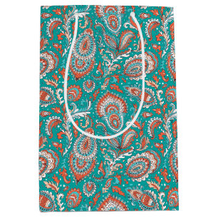 Bolsa De Regalo Mediana Patrón paisley floral sin costuras de estilo indio