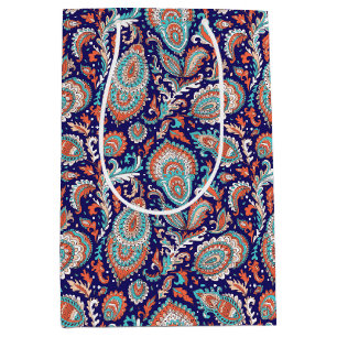 Bolsa De Regalo Mediana Patrón paisley floral sin costuras de estilo indio