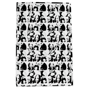 Bolsa De Regalo Mediana Patrón Panda BG blanco