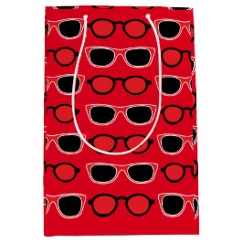 Bolsa De Regalo Mediana Patrón rojo negro de gafas de sol