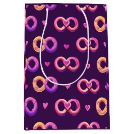 Bolsa De Regalo Mediana Patrón romántico sin fisuras con corazones y bodas